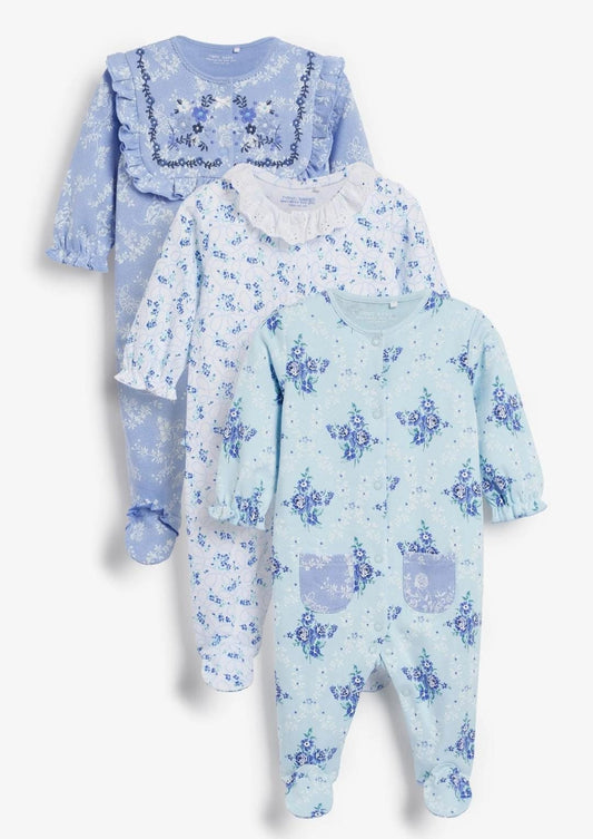 NEXT 3 Pack baby sleepsuits